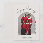 家族写真のクリスマスカード | ハッピー・ホリデー シーズンカード (正面/裏面)
