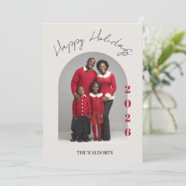 家族写真のクリスマスカード | ハッピー・ホリデー シーズンカード