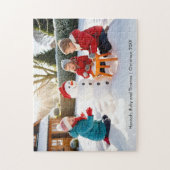 家族写真のクリスマス記念品 名前入り ジグソーパズル (縦)