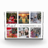 家族写真のコラージュファミ賛美リ名のスクリプト フォトブロック (正面)