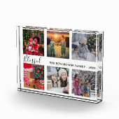 家族写真のコラージュファミ賛美リ名のスクリプト フォトブロック (右)