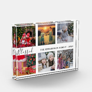 家族写真のコラージュファミ賛美リ名のスクリプト フォトブロック