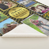 家族写真のコラージュ10は|の黒い金ゴールドDecoを描きます シェルパブランケット (3/4)