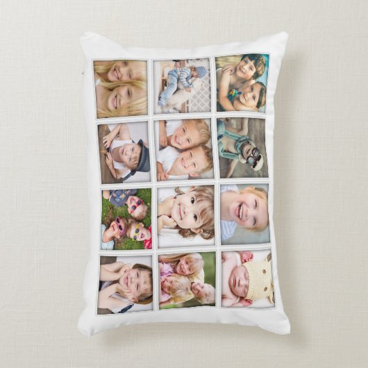 家族写真のコラージュ12の写真 アクセントクッション (正面(垂直))