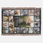 家族写真のコラージュ15の写真 + 一流の黒い簡単 スローブランケット (正面)