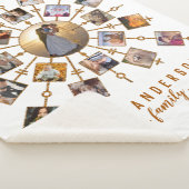 家族写真のコラージュ21の白信号の金ゴールド + 名前 シェルパブランケット (3/4)