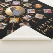 家族写真のコラージュ21の黒信号の金ゴールド + 名前 シェルパブランケット (3/4)