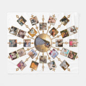 家族写真のコラージュ27の写真のかわいらしいホワイトゴールド フリースブランケット (正面(横))