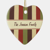 家族写真のハートのカスタムな文字のクリスマスのオーナメント セラミックオーナメント (右)