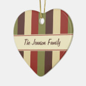 家族写真のハートのカスタムな文字のクリスマスのオーナメント セラミックオーナメント (左)