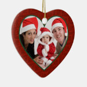 家族写真のハートフレームのクリスマスのオーナメント セラミックオーナメント (右)