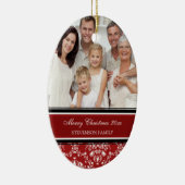 家族写真のメリークリスマスのオーナメントの赤 セラミックオーナメント (右)