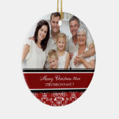 家族写真のメリークリスマスのオーナメントの赤 セラミックオーナメント (右)