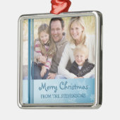 家族写真のメリークリスマスのオーナメント メタルオーナメント (左)