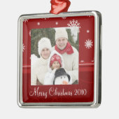 家族写真のメリークリスマス2010のオーナメント メタルオーナメント (左)