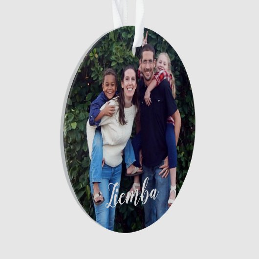 家族写真の休日のクリスマスのオーナメント オーナメント (正面)