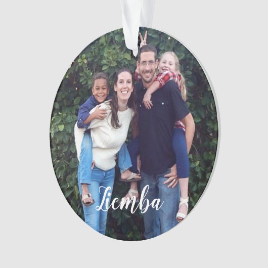 家族写真の休日のクリスマスのオーナメント オーナメント (正面)