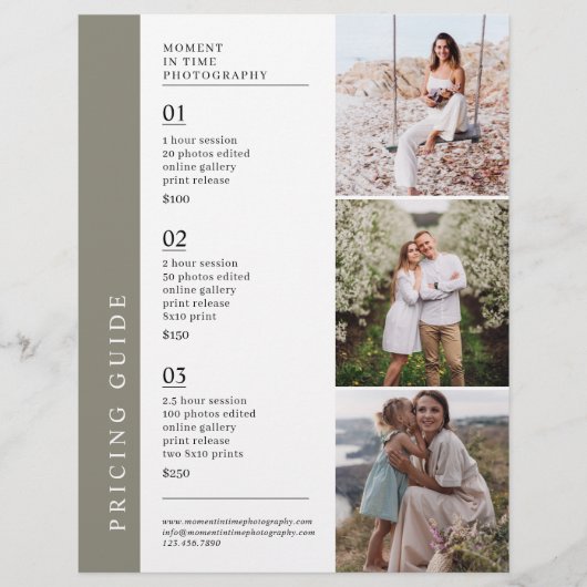 家族写真の写真の価格ガイドリスト チラシ (正面)