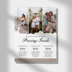 家族写真の写真の価格ガイドリスト チラシ