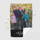 家族写真の原稿のモノグラムのな名前 ゴルフタオル (インサイチュ)