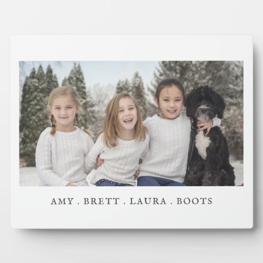 家族写真の子供と犬 フォトプラーク (正面)