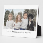 家族写真の子供と犬 フォトプラーク (側面)