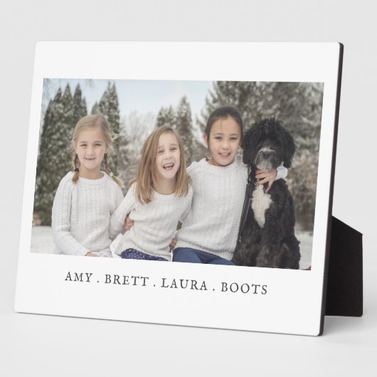 家族写真の子供と犬 フォトプラーク (側面)