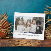 家族写真の子供と犬 フォトプラーク (側面)