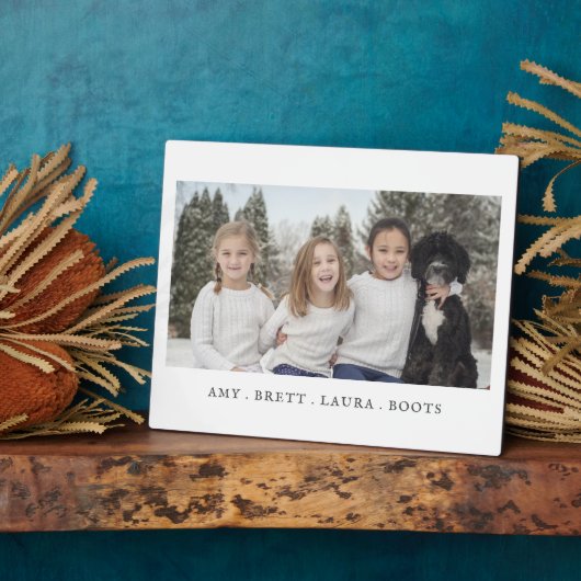 家族写真の子供と犬 フォトプラーク (側面)