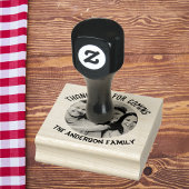 家族写真の感謝祭パーティーの好意 ラバースタンプ