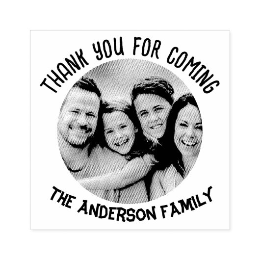 家族写真の感謝祭パーティーの好意 ラバースタンプ (インプリント)