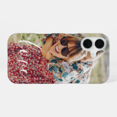 家族写真の手書きラブタイポグラフィ iPhone 16ケース (裏面横)