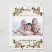 家族写真の素朴で白い木製の農家のクリスマス シーズンカード (裏面)