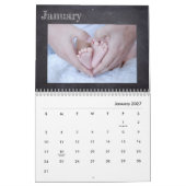 家族写真の黒板コラモダンージ カレンダー (1月 2027)