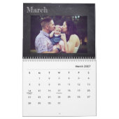 家族写真の黒板コラモダンージ カレンダー (3月 2027)