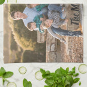 家族写真はあなたのデザインを個人化します キッチンタオル (折り畳み)