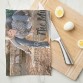 家族写真はあなたのデザインを個人化します キッチンタオル (四つ折り)