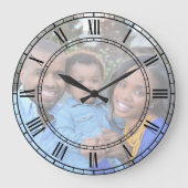 家族写真を個人化して下さい ラージ壁時計 (正面)