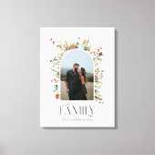 家族写真アーチ水カラー植物可エレガント能 キャンバスプリント (正面)