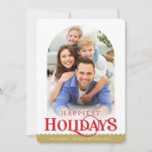 家族写真アーミニマルチモダン金ゴールド赤 シーズンカード (正面)