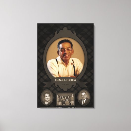 家族写真イーゼル記念碑 キャンバスプリント (正面)