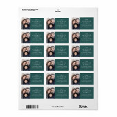 家族写真エレガント松グリーン差出人住所 ラベル (フルシート)