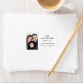 家族写真エレガント白差出人住所 ラベル (インサイチュ)