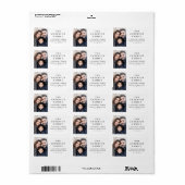 家族写真エレガント白差出人住所 ラベル (フルシート)