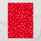 家族写真クリスマスおもしろい書道メリー赤 箔シーズンカード (裏面)