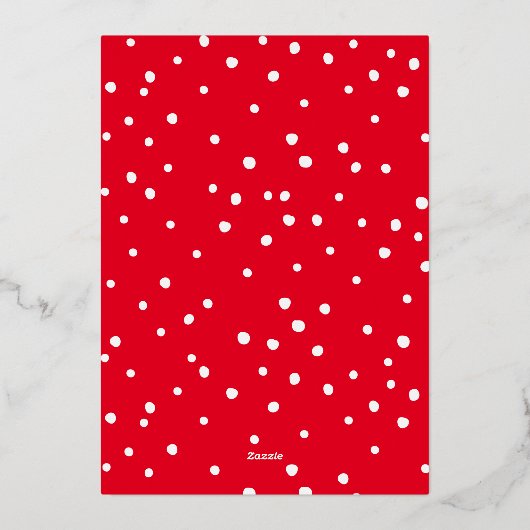 家族写真クリスマスおもしろい書道メリー赤 箔シーズンカード (裏面)