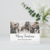 家族写真クリスマスカード　コンフェッティ シルバーカード シーズンカード (スタンド正面)