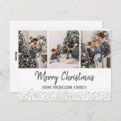 家族写真クリスマスカード　コンフェッティ シルバーカード シーズンカード (正面/裏面)