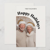 家族写真クリスマスカード | ハッピー・ホリデー シーズンカード (正面/裏面)
