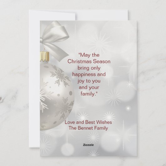 家族写真クリスマスシーズンの挨拶 シーズンカード (裏面)